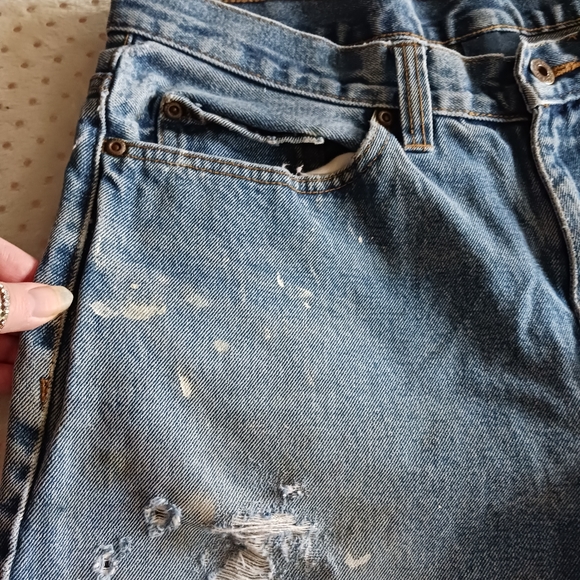 Vintage 90's Bermuda beautiful cut off Distressed Jean shorts - Picture 5 of 11